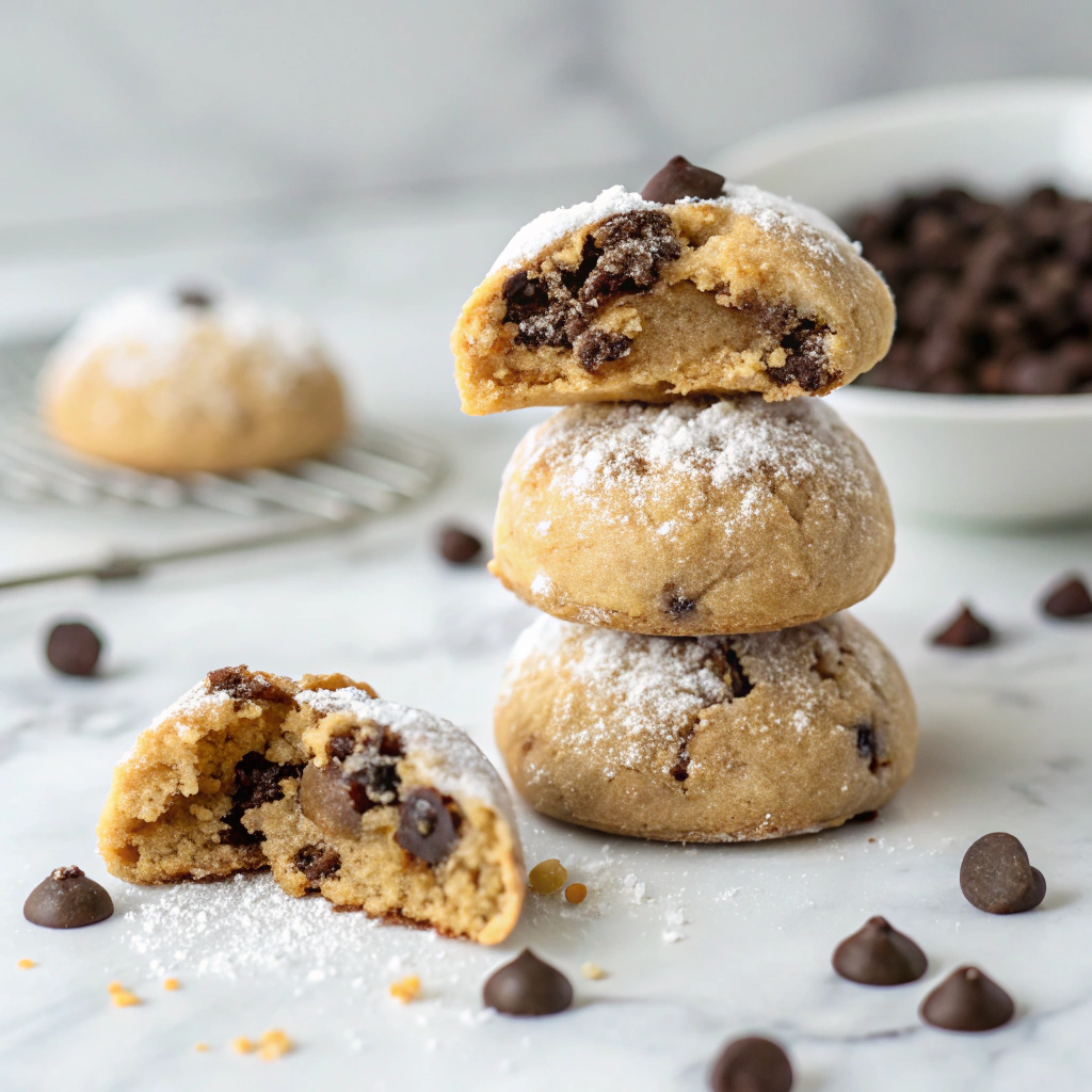 Peanut Butter Chocolate Chip Snowball Cookies Recipe - Recipe Image