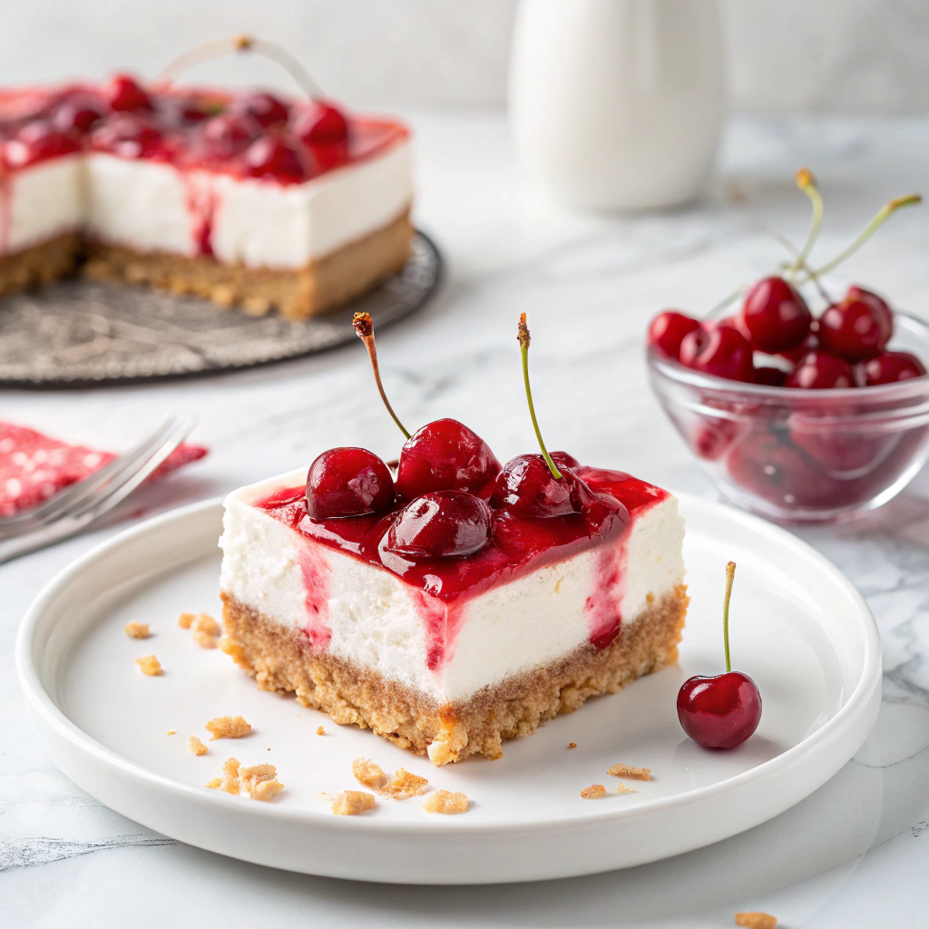 Cherry Delight Cheesecake Dessert Recipe - Recipe Image