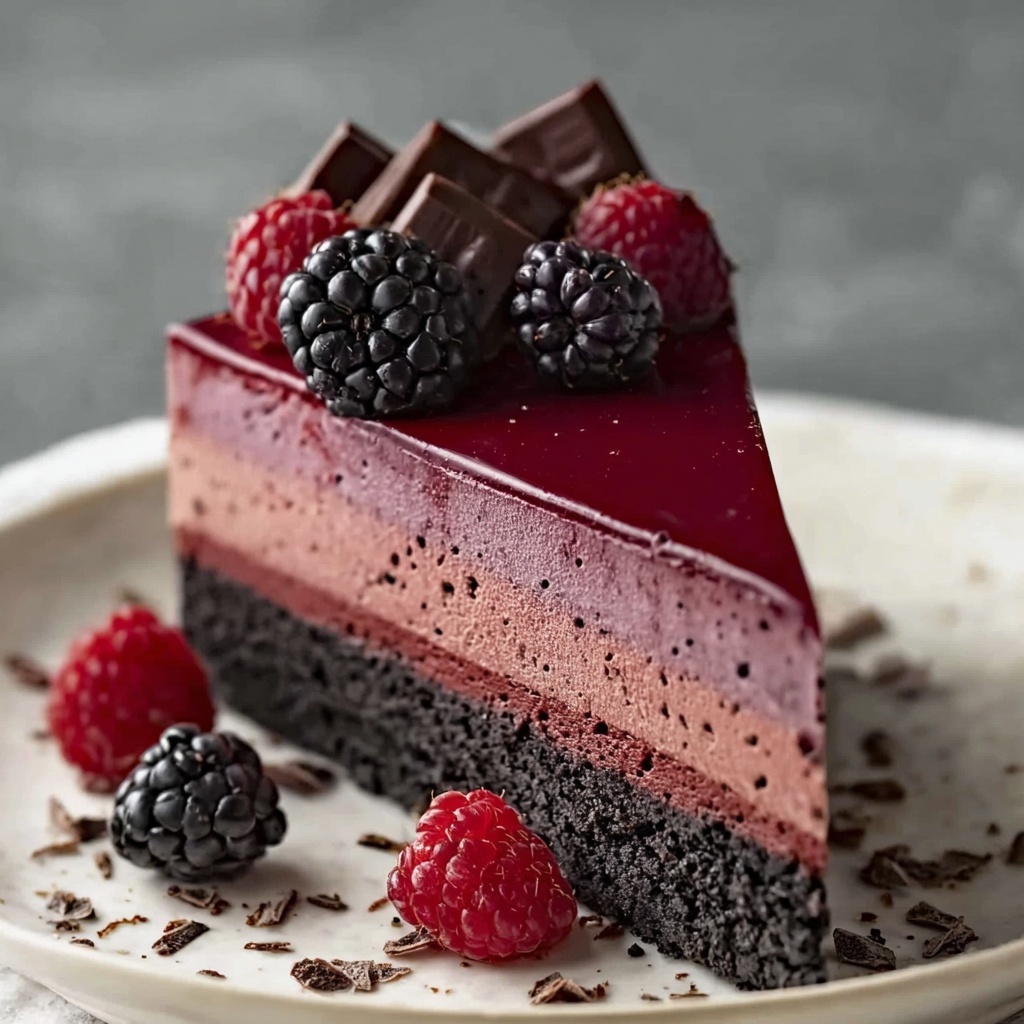 Dark Chocolate Blackberry Cheesecake Recipe - Recipe Image
