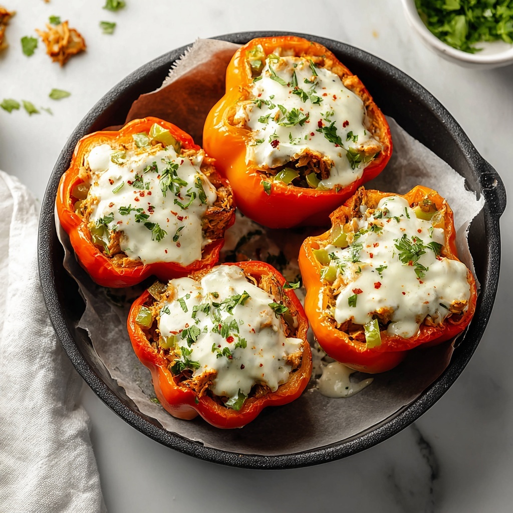 Buffalo Chicken Stuffed Peppers Recipe - Recipe Image