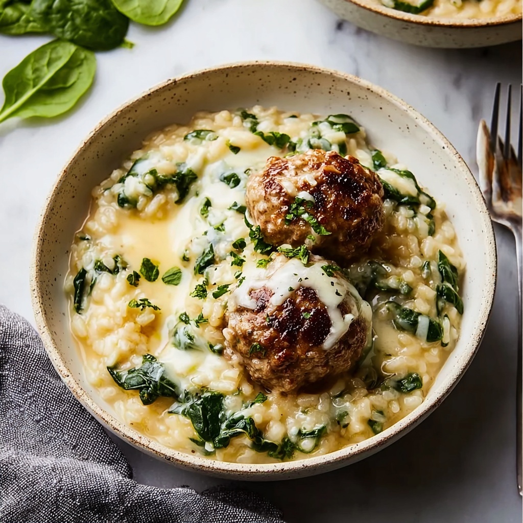 Baked Lemon Rosemary Chicken Meatballs with Creamy Orzo Recipe - Recipe Image