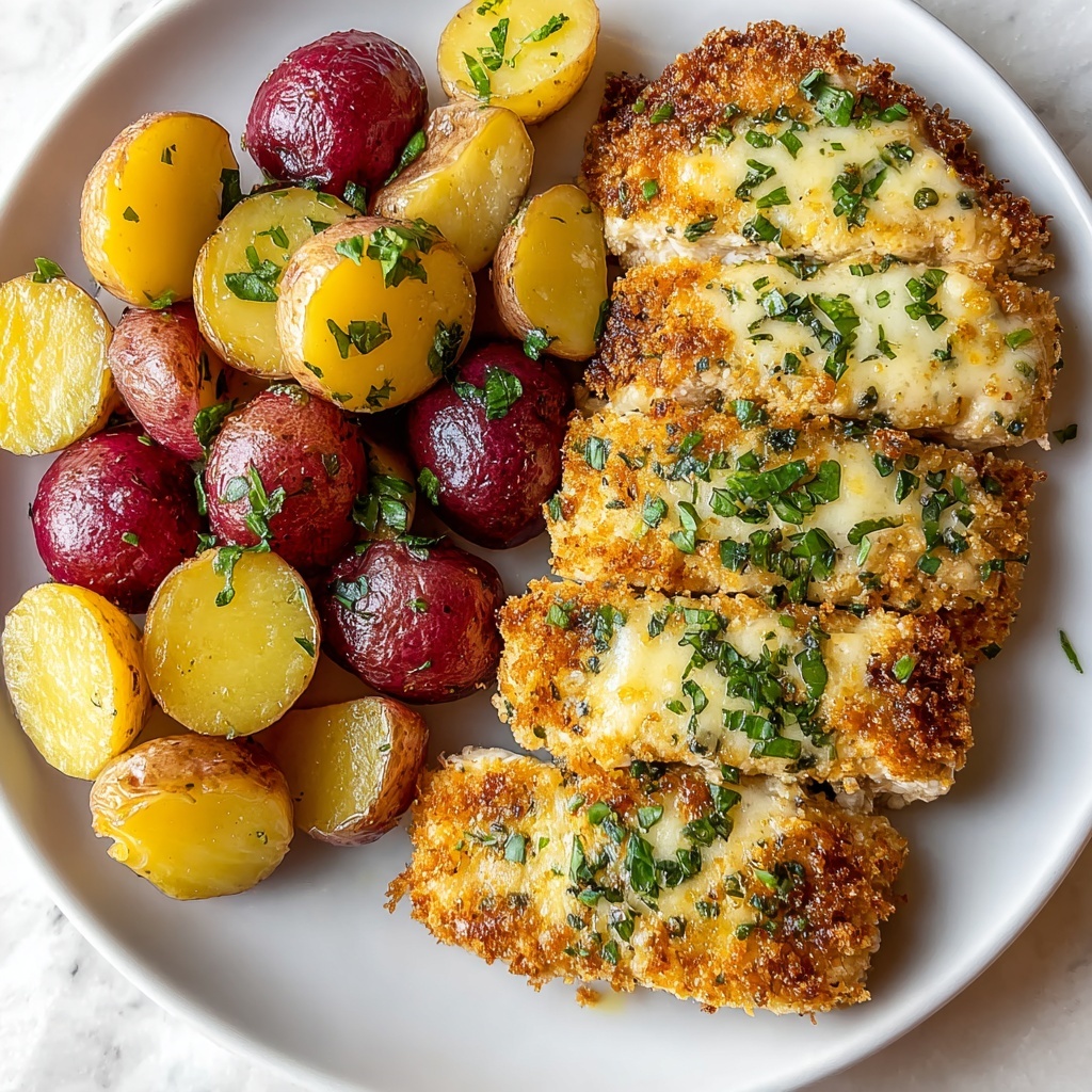 Garlic Parmesan Chicken and Potatoes Recipe - Recipe Image