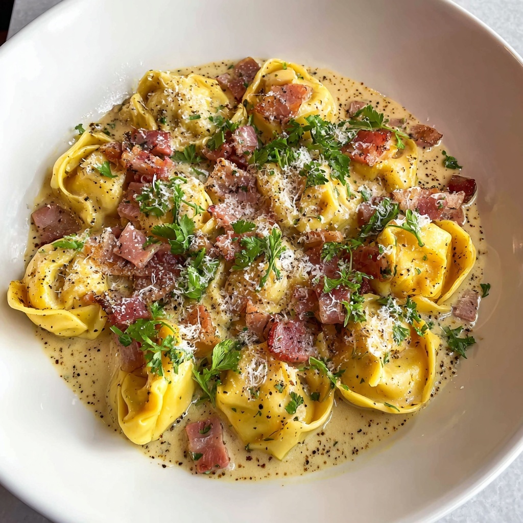 Creamy Tortellini Carbonara Recipe - Recipe Image