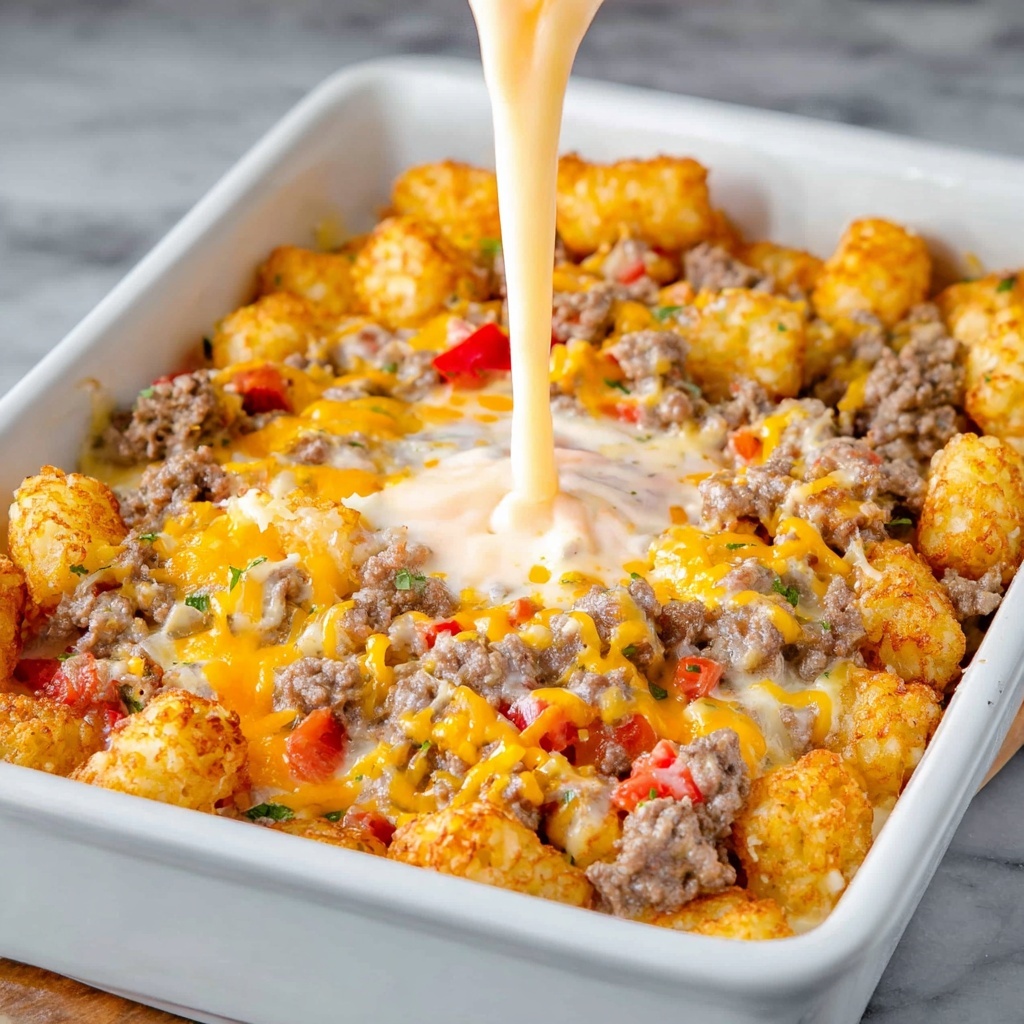 Sausage Cream Cheese Tater Tot Breakfast Casserole Recipe - Recipe Image