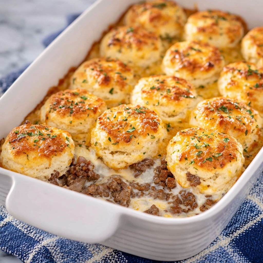 Cheddar Bay Biscuits and Sausage Gravy Casserole Recipe - Recipe Image