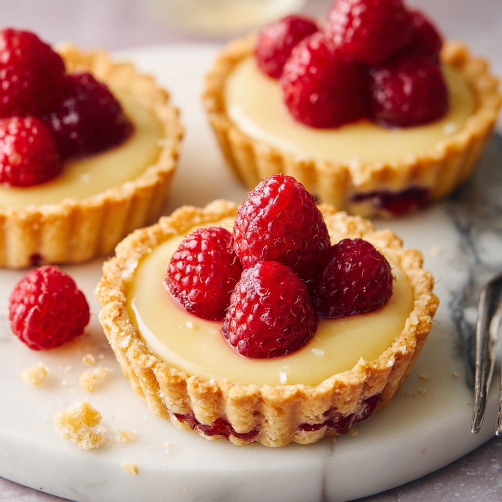 Mini Lemon Tarts with Raspberry Jam and Fresh Raspberries Recipe - Recipe Image