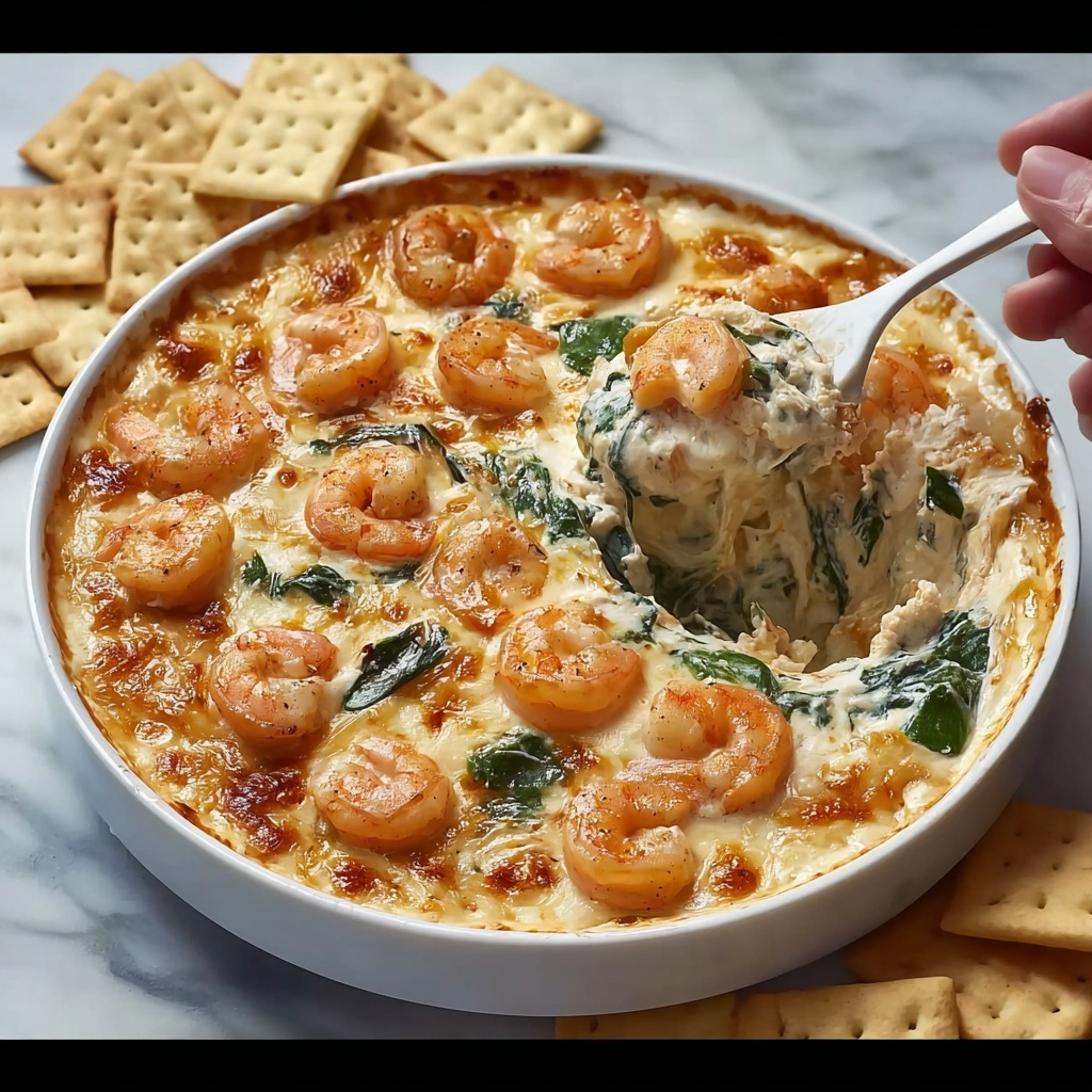 Cheesy and Creamy Shrimp & Crab Spinach Dip Recipe - Recipe Image