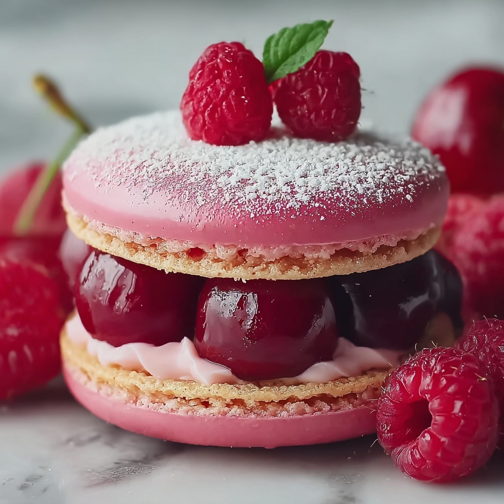 Ispahan-Inspired Macaron Cake with Fresh Lychees & Raspberries Recipe - Recipe Image