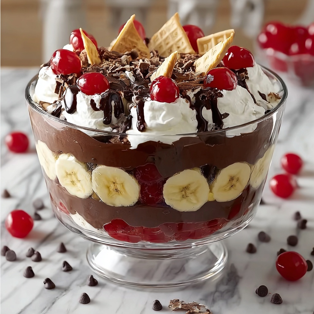 No-Bake Chocolate Banana Split Trifle Recipe - Recipe Image