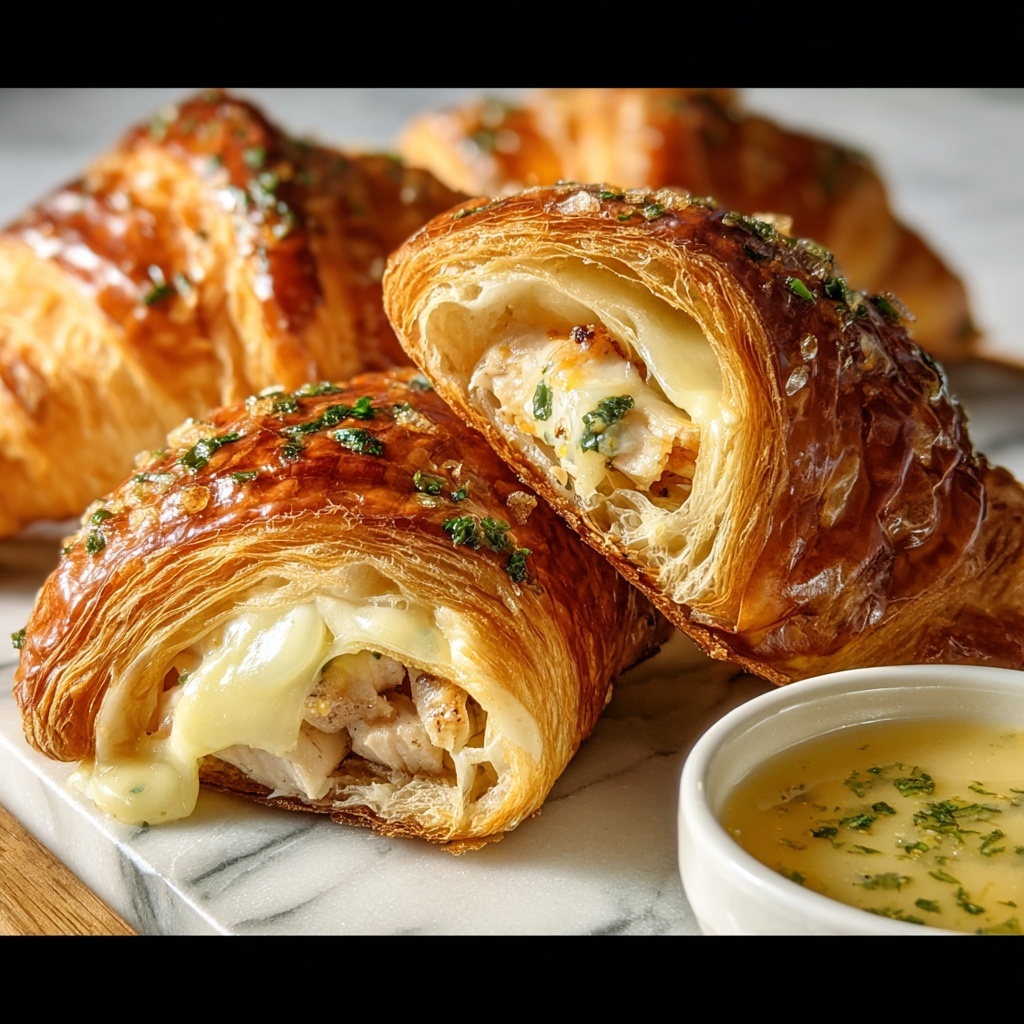 Buttery Garlic Baked Croissants with Turkey and Havarti Recipe - Recipe Image