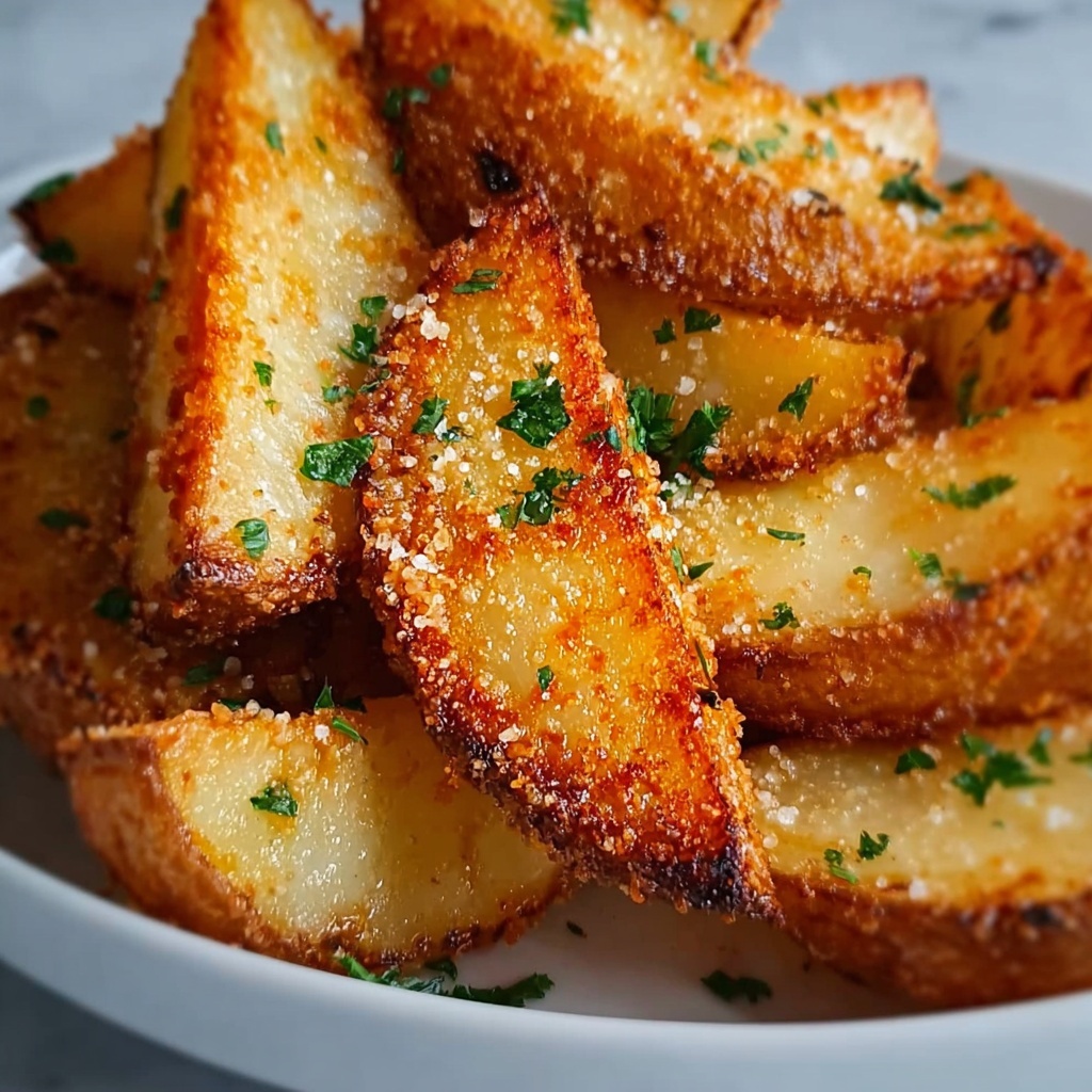 Baked Garlic Parmesan Potato Wedges Recipe - Recipe Image