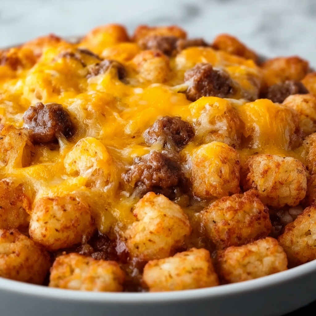 Cheesy Hot Dog Tater Tot Casserole Recipe - Recipe Image