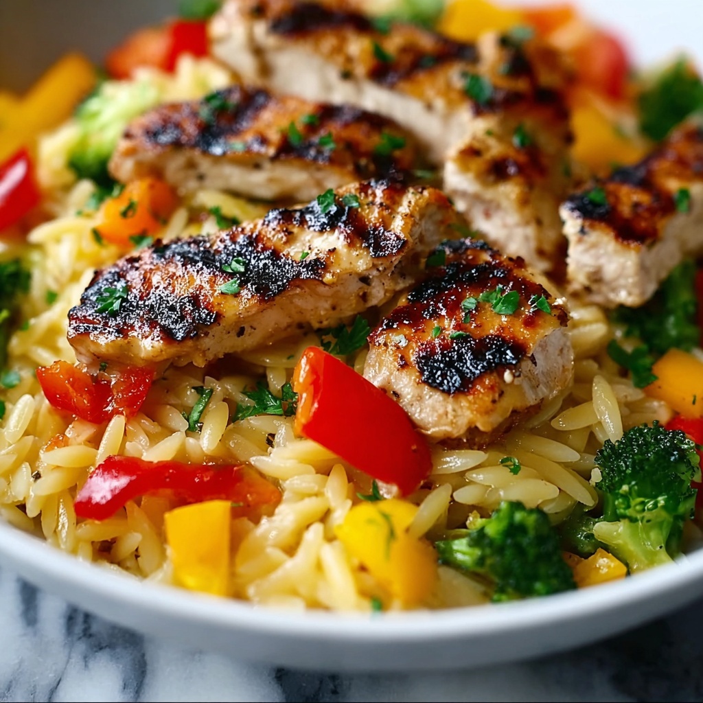 Lemon Chicken & Veggie Orzo Stir Fry Recipe - Recipe Image