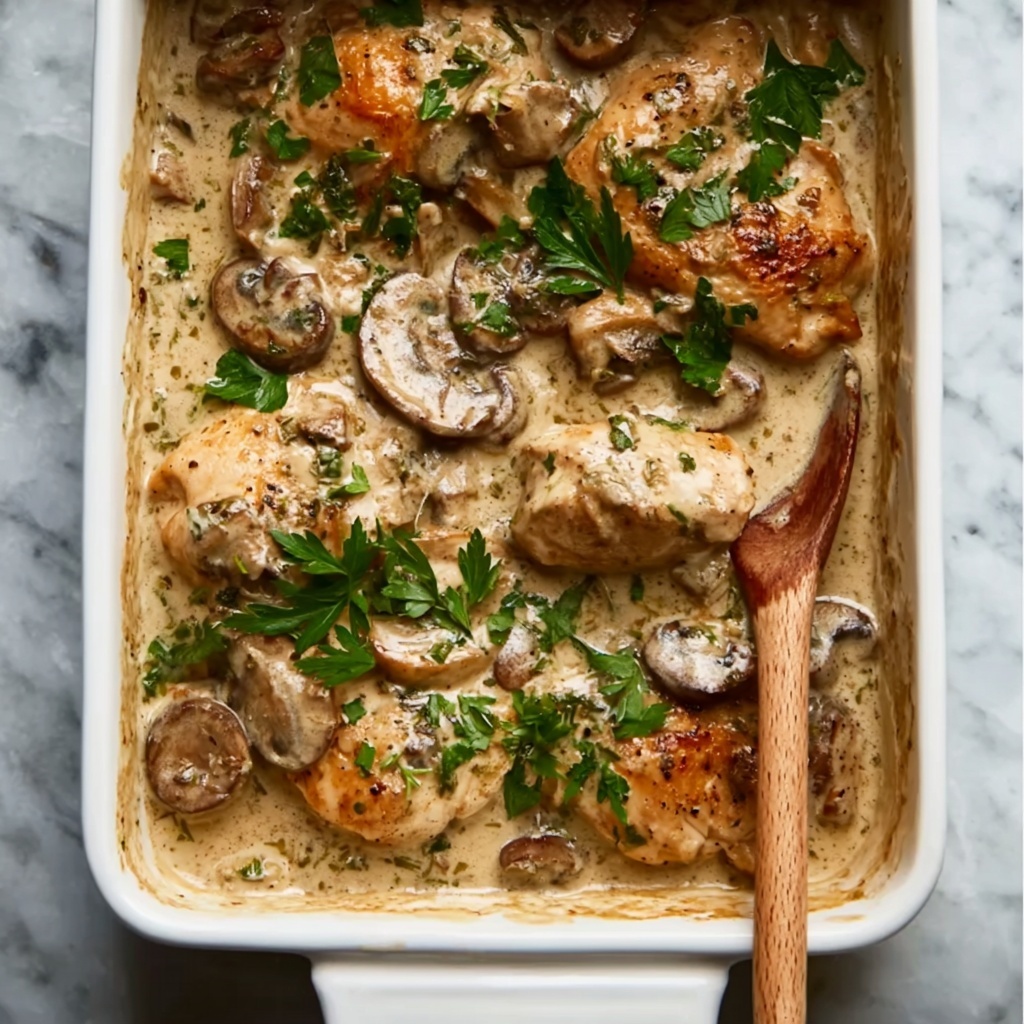 Creamy Chicken Mushroom Casserole Recipe - Recipe Image