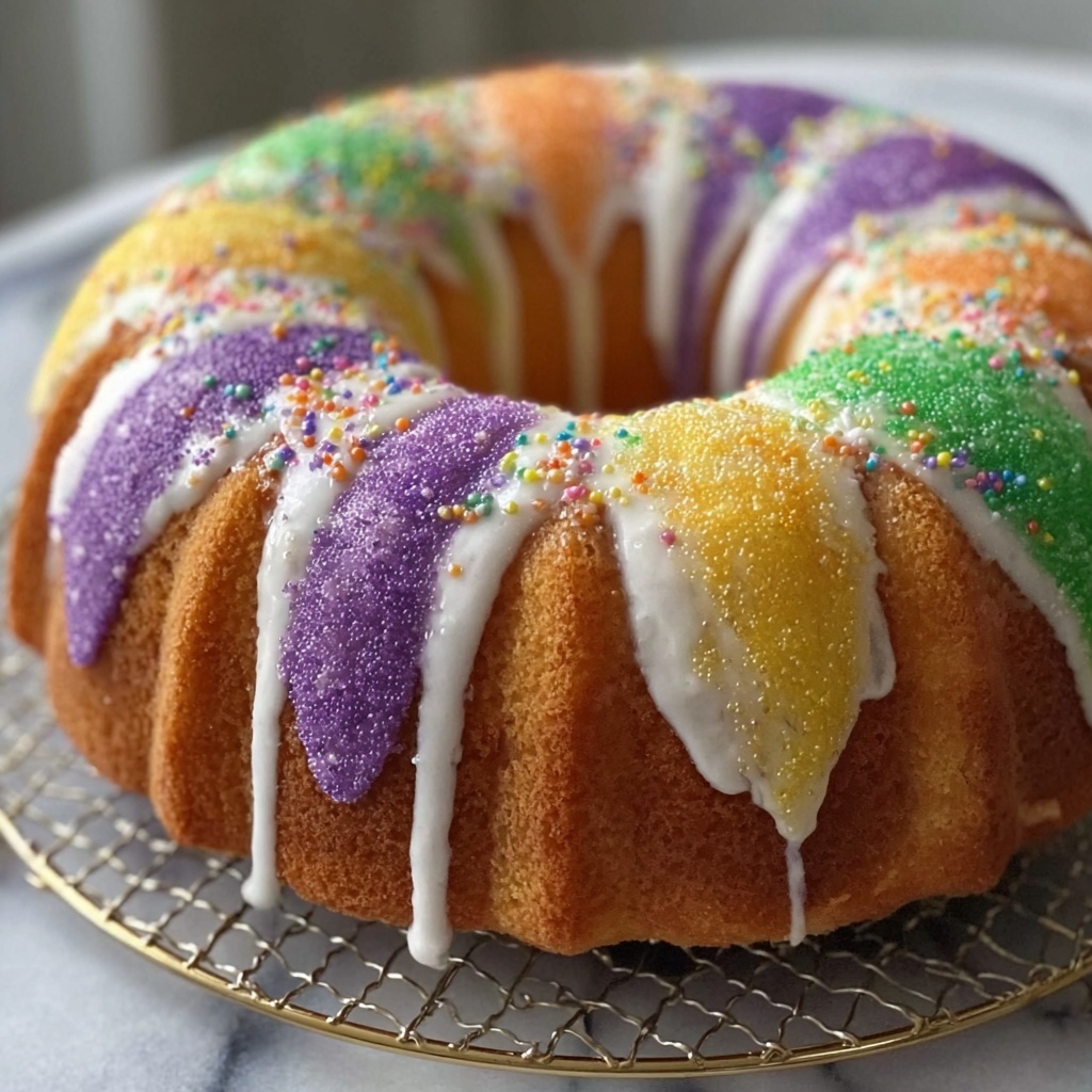 Easy Mardi Gras King Cake Recipe - Recipe Image