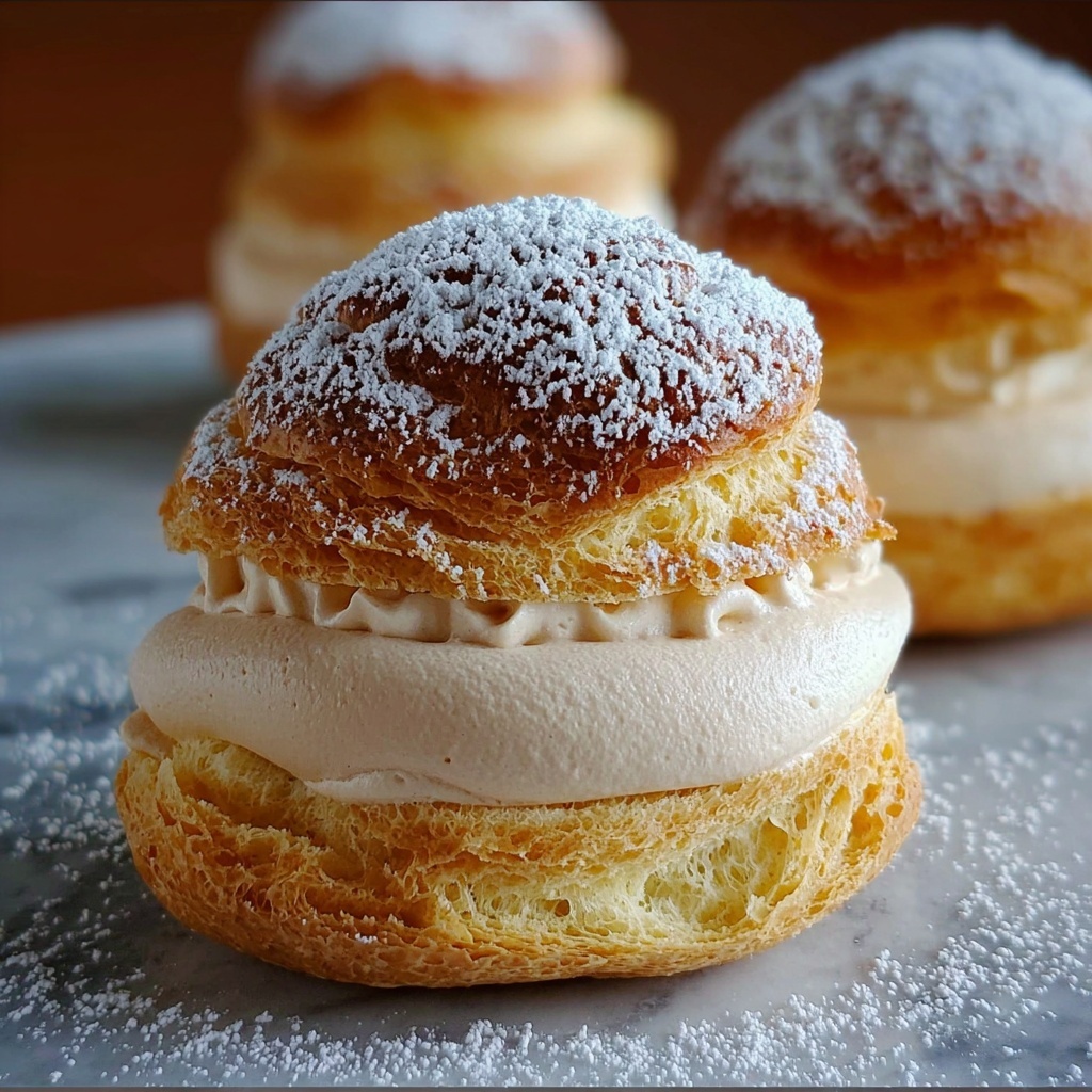 Choux Pastry with Milk Tea Cream Recipe - Recipe Image