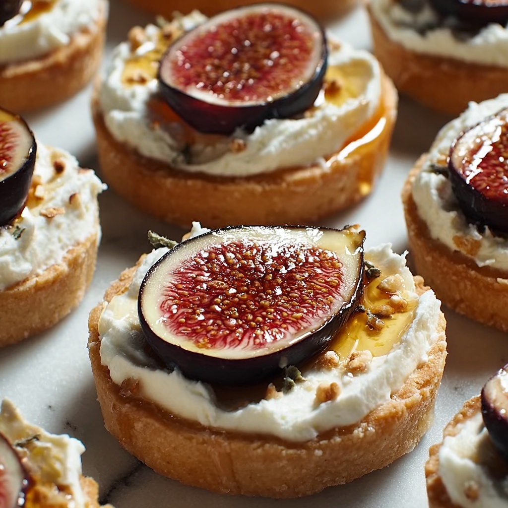 Fig and Goat Cheese Tarts with Honey and Chili Flakes Drizzle Recipe - Recipe Image