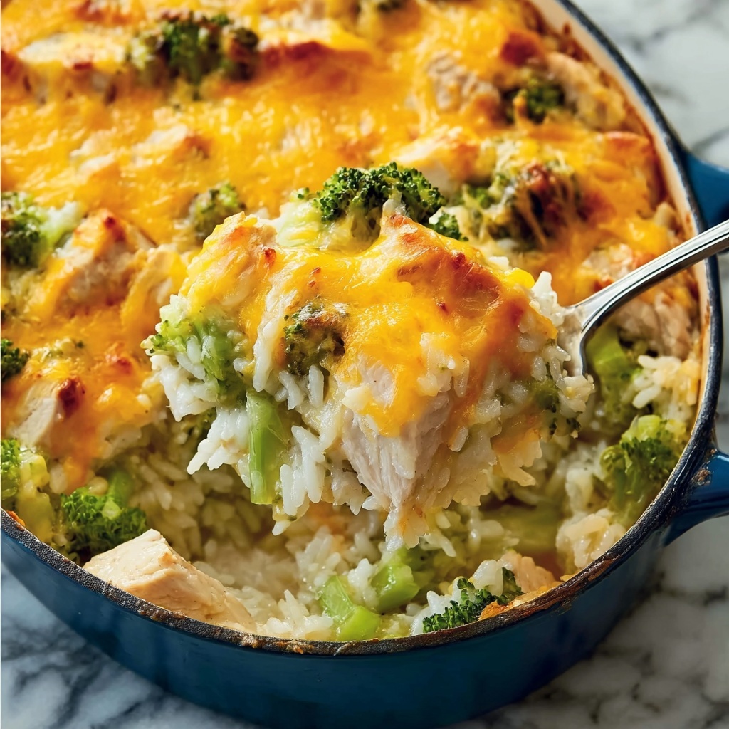 Cheesy Broccoli Chicken and Rice Casserole Recipe - Recipe Image