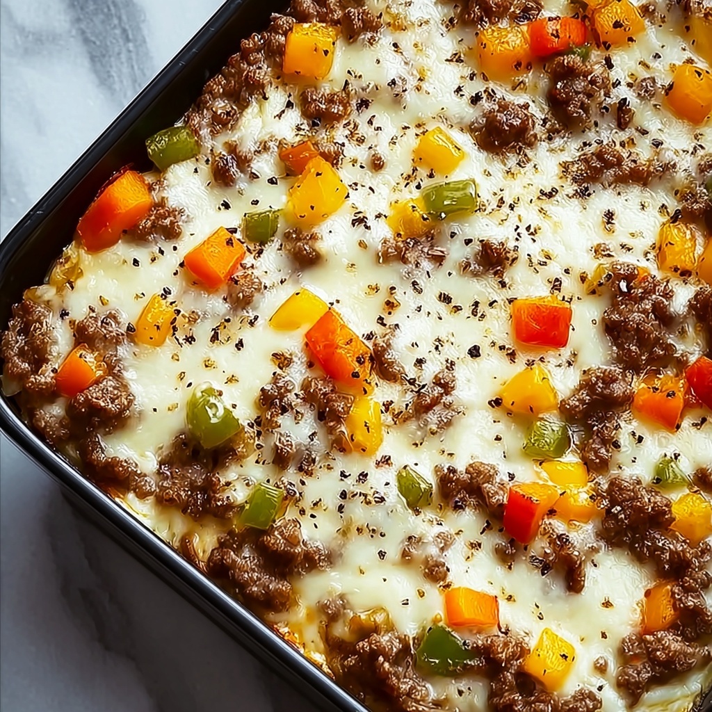 Crockpot Cheesesteak Potato Casserole Recipe - Recipe Image