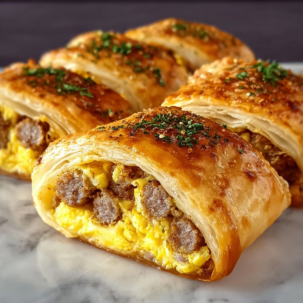 Sausage, Egg, and Cheese Breakfast Roll-Ups Recipe - Recipe Image