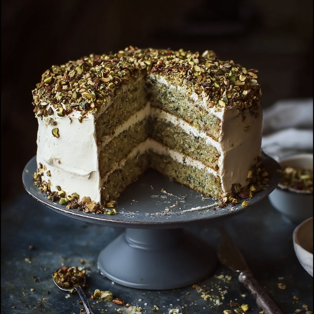 Moist Vegan Pistachio Coffee Cake Recipe - Recipe Image