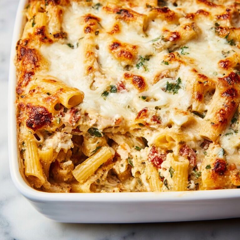 Cheesy Chicken and Spinach Pasta Bake Recipe