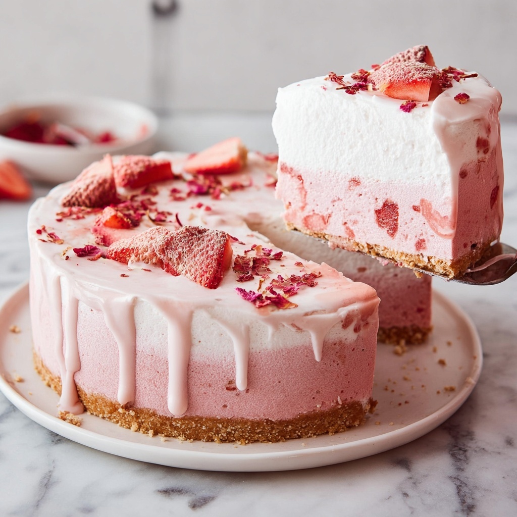 Vegan No Bake Strawberry Cheesecake Recipe - Recipe Image