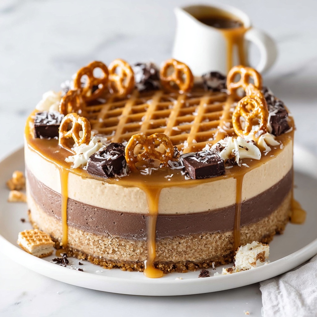 Caramel Chocolate Vegan Tofu Cheesecake Recipe - Recipe Image