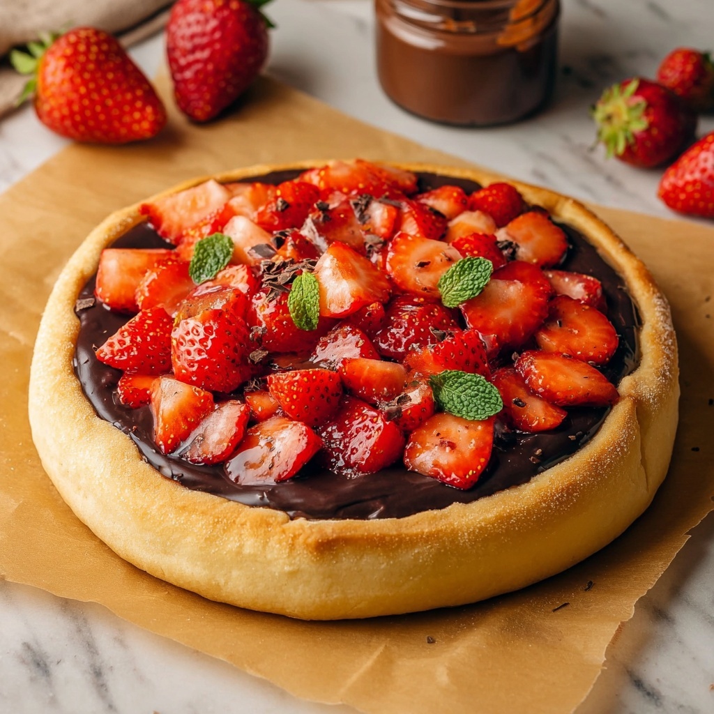 Vegan Strawberry Chocolate Pizza Recipe - Recipe Image