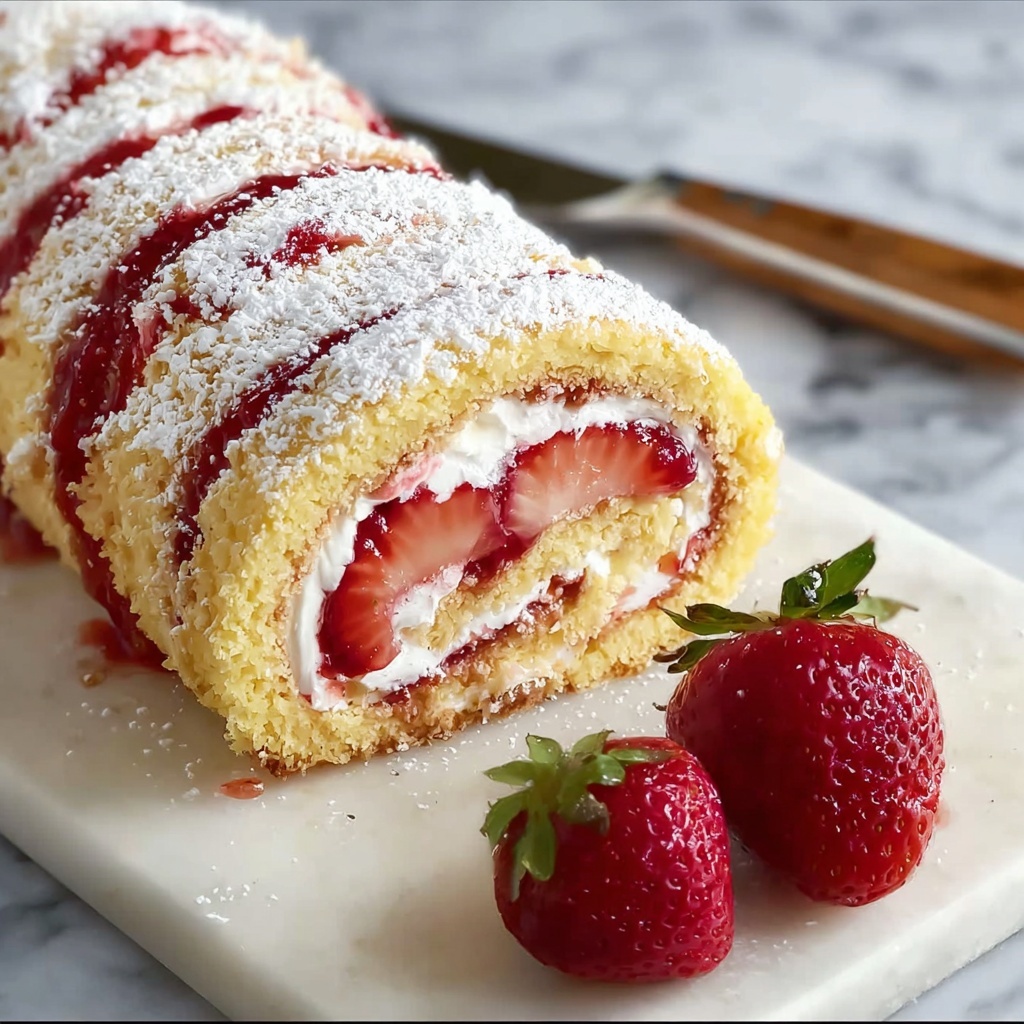 Strawberry Shortcake Cake Roll Recipe - Recipe Image