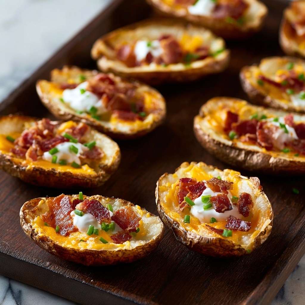 Crispy Oven Baked Potato Skins Recipe - Recipe Image