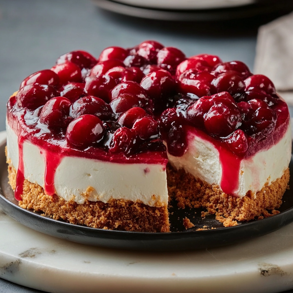 Easiest No-Bake Cherry Cheesecake Recipe - Recipe Image