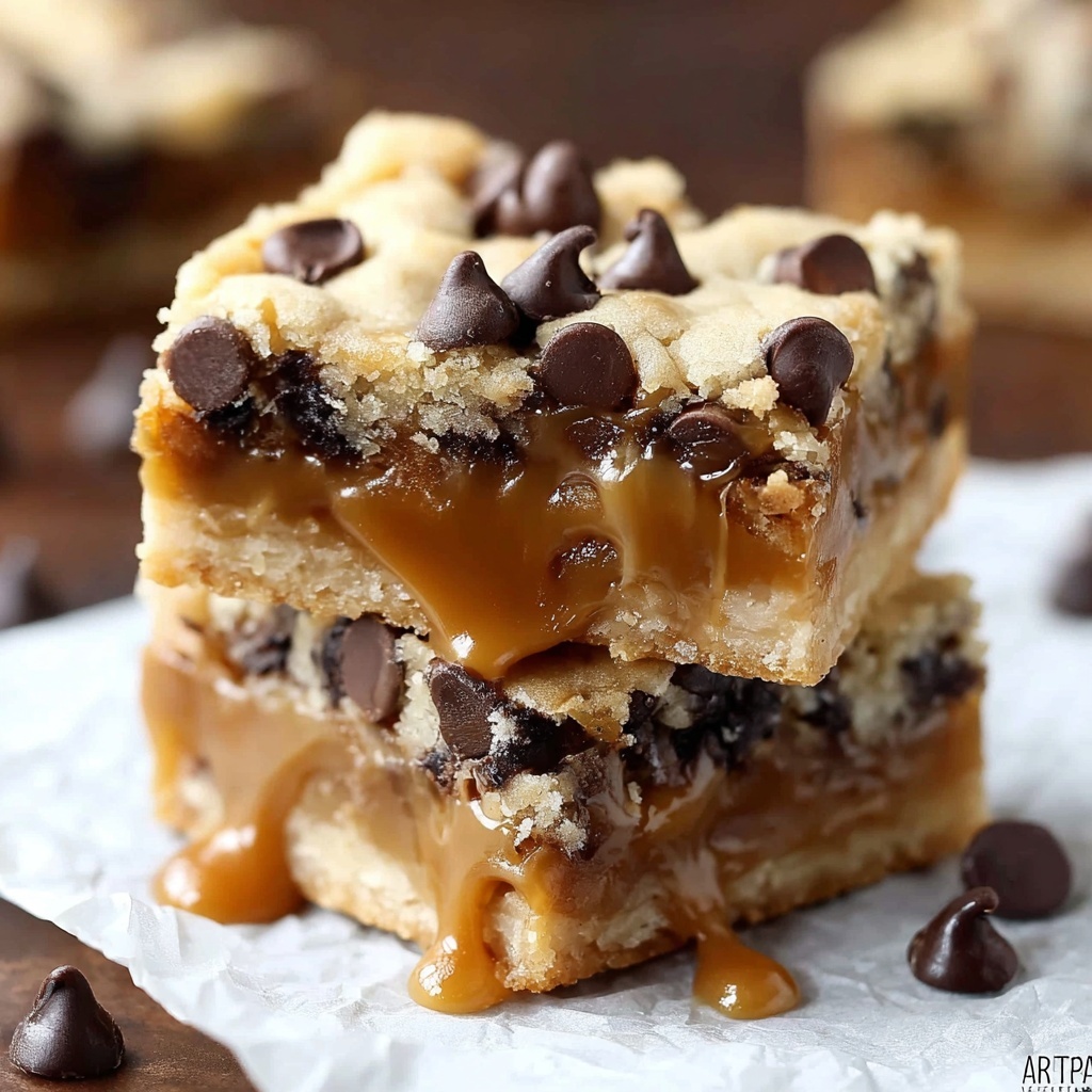 Chocolate Chip Caramel Bars Recipe - Recipe Image