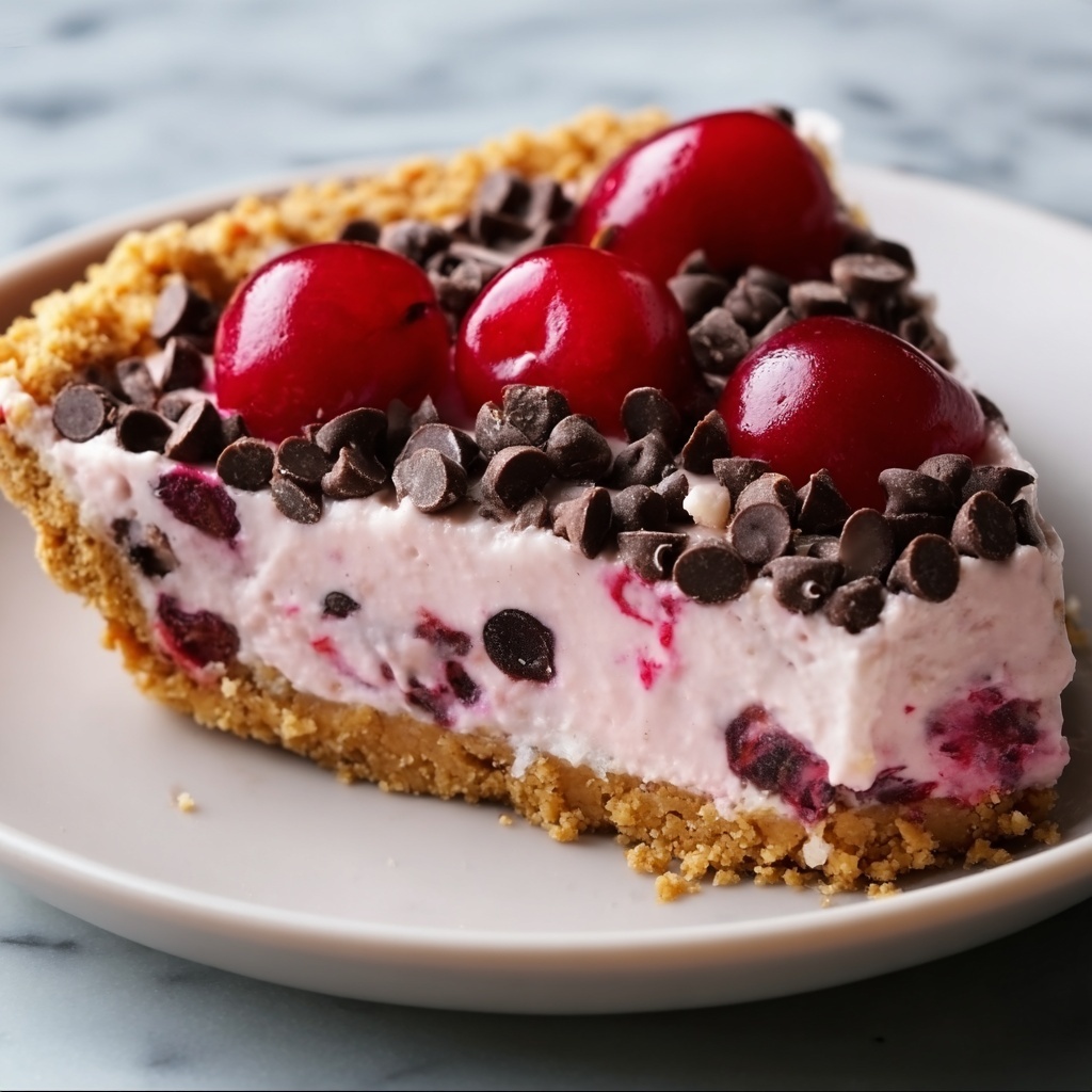 No-Bake Easy Cherry Chocolate Chip Pie Recipe - Recipe Image