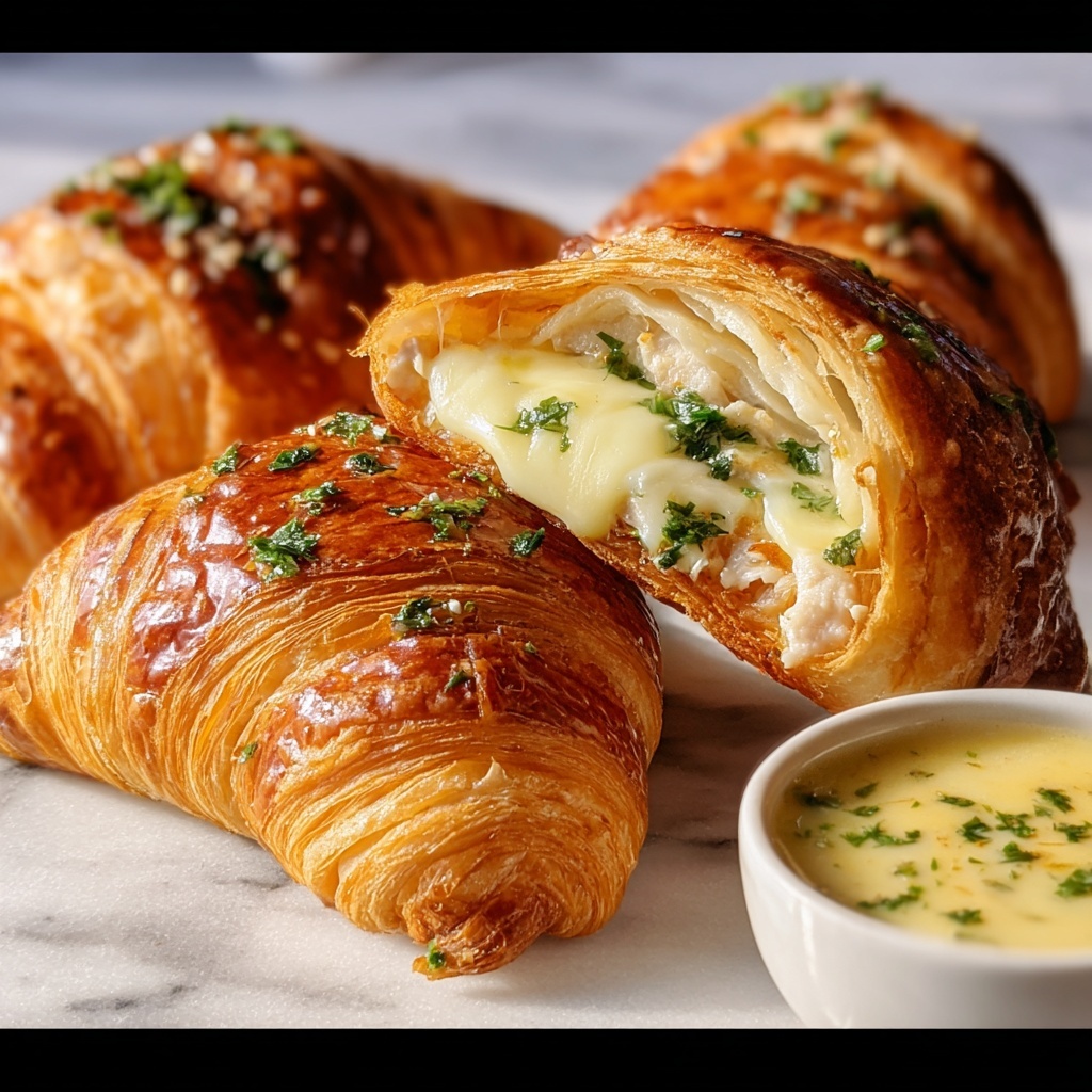 Buttery Garlic Baked Croissants with Turkey and Havarti Recipe - Recipe Image