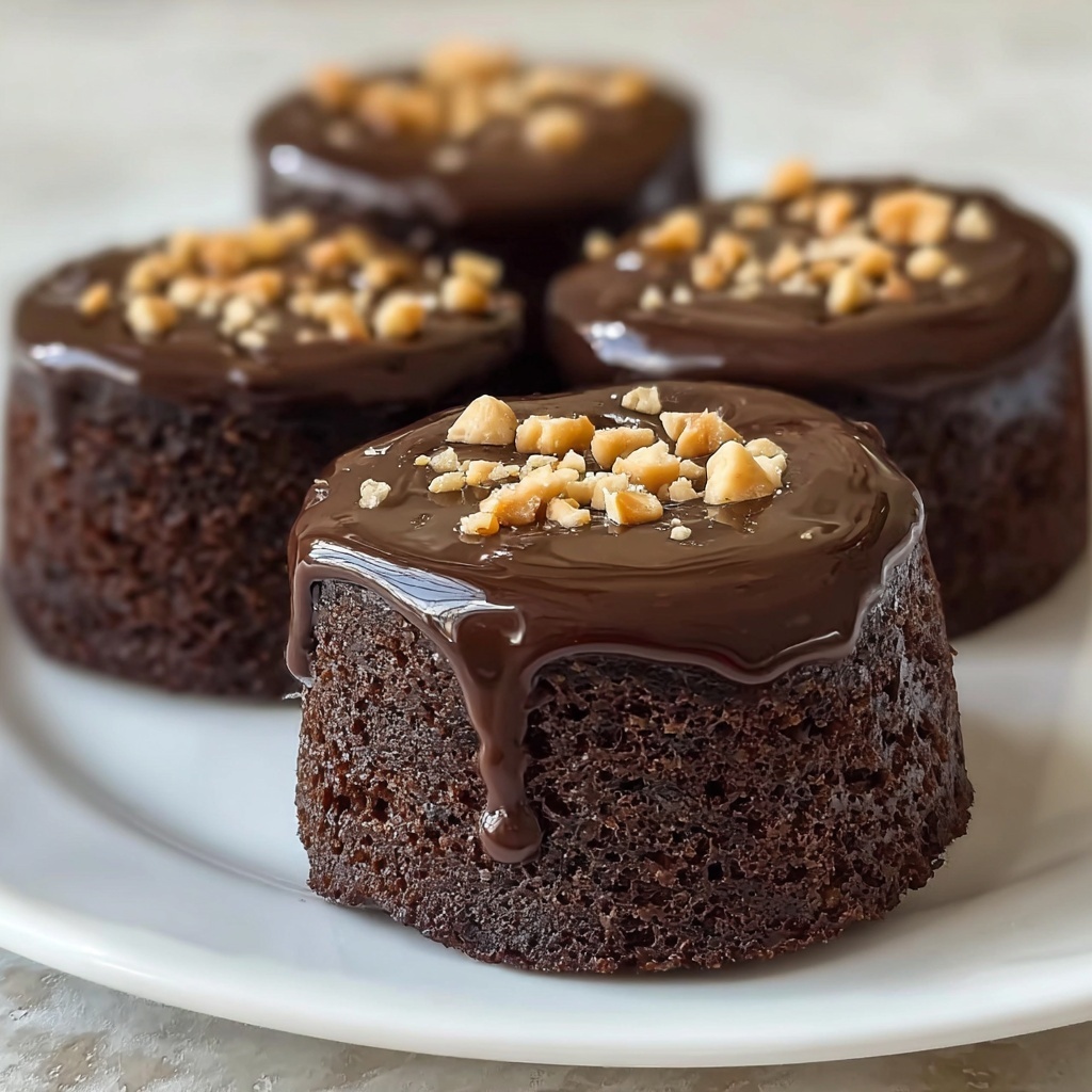 Mini Flourless Peanut Butter Chocolate Cakes Recipe - Recipe Image