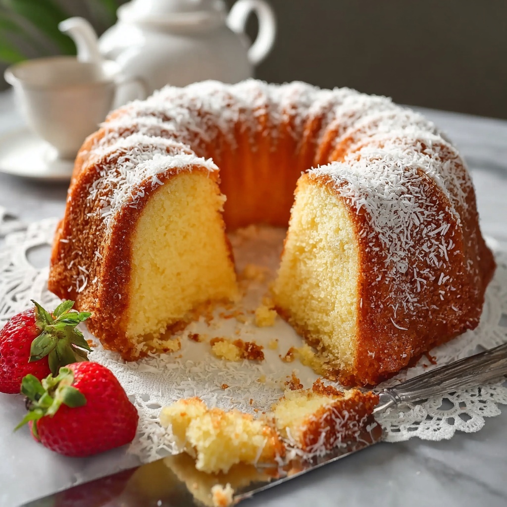 Delicious Coconut Cream Cheese Pound Cake Recipe - Recipe Image