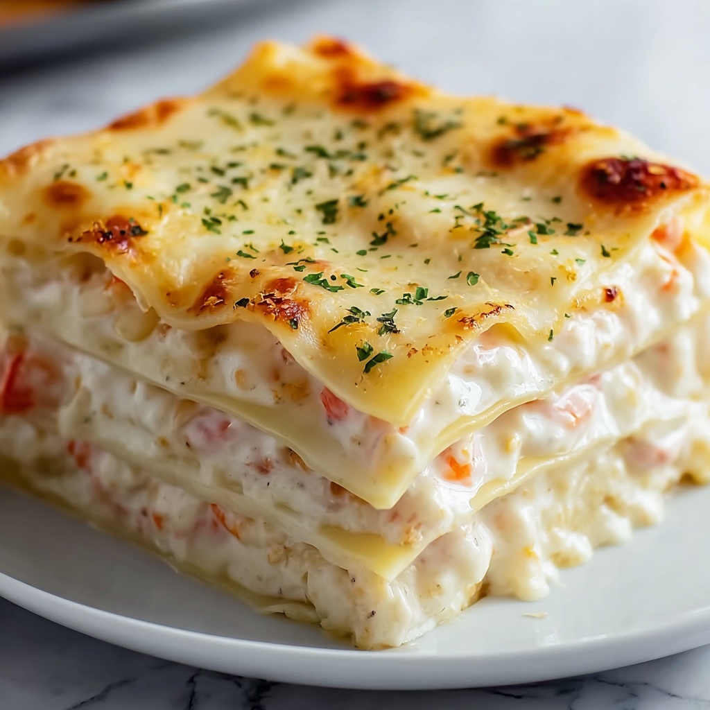 Shrimp Lasagna with White Sauce and Cheese Recipe - Recipe Image