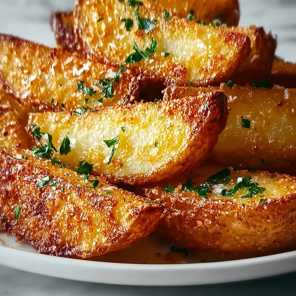 Baked Garlic Parmesan Potato Wedges Recipe - Recipe Image