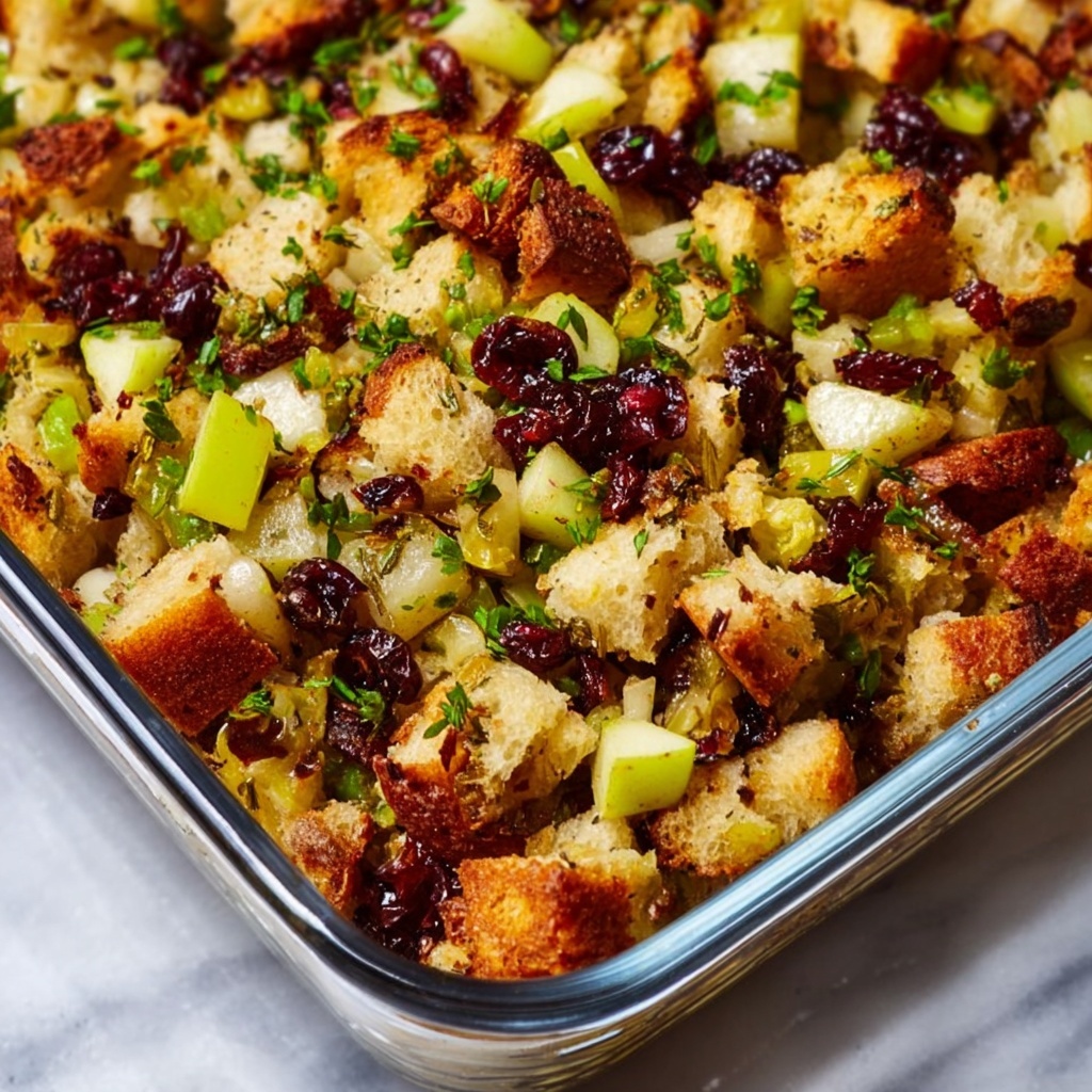 Sausage, Apple, and Cranberry Stuffing Recipe - Recipe Image