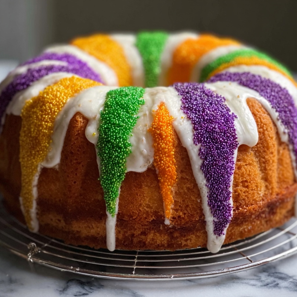 Easy Mardi Gras King Cake Recipe - Recipe Image