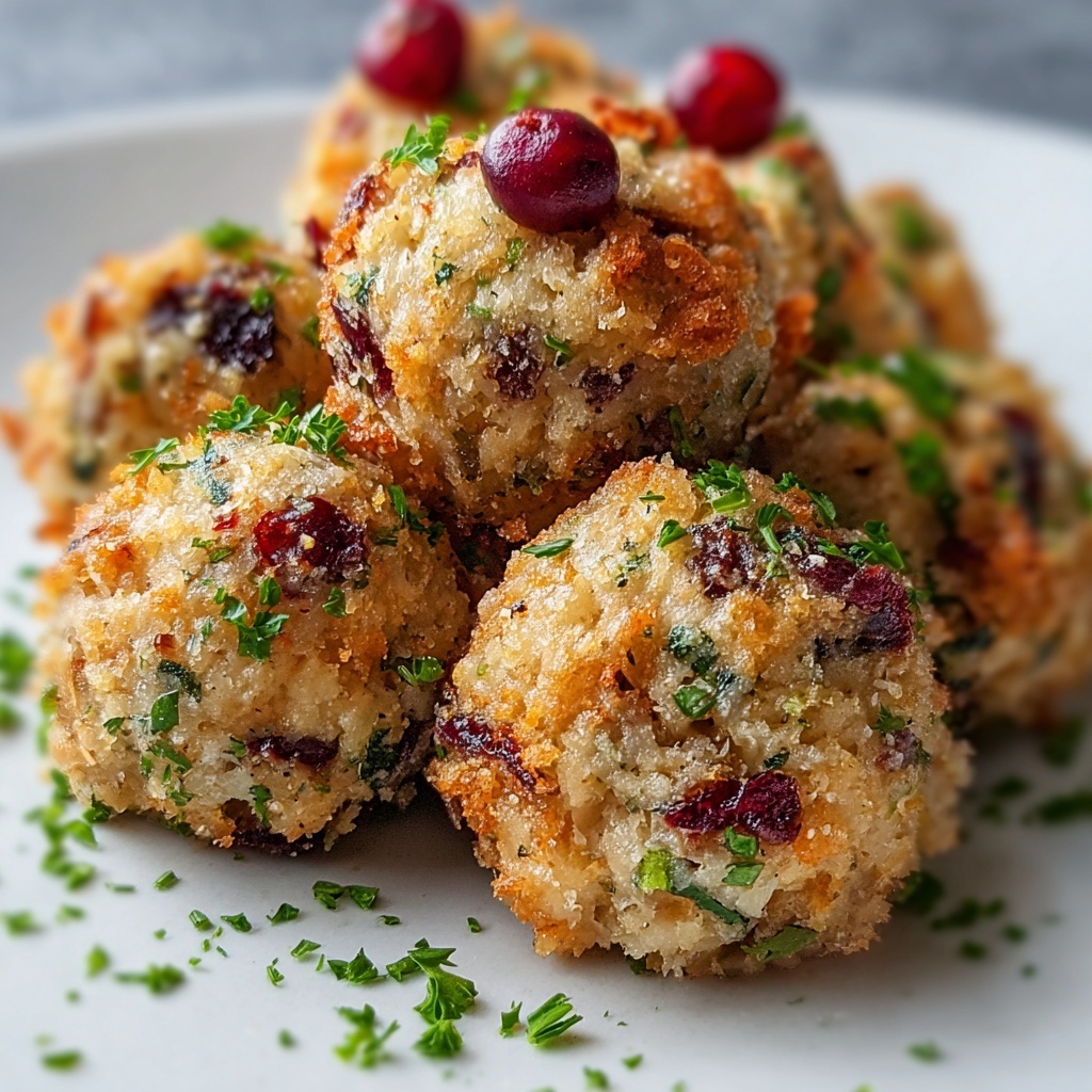 Cranberry Turkey Stuffing Balls Recipe - Recipe Image