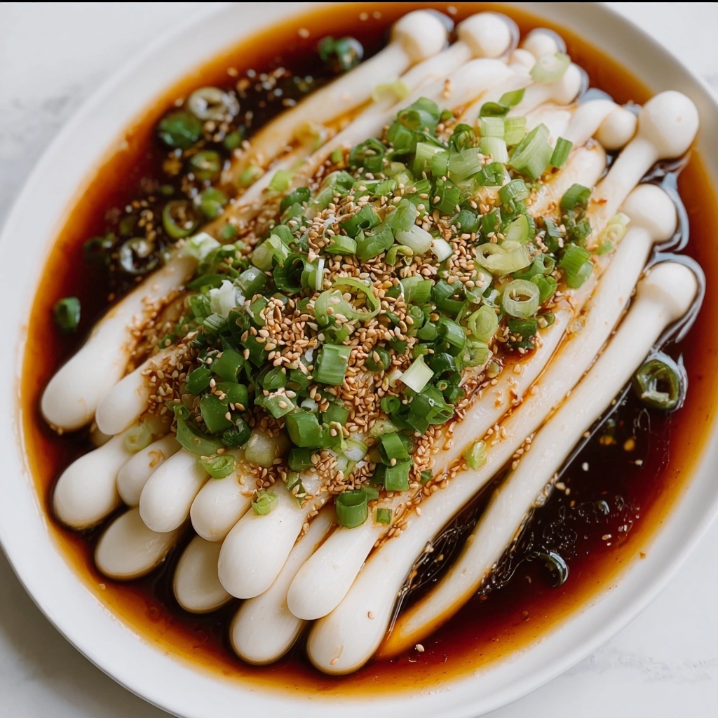Enoki Mushrooms with Garlic & Scallion Sauce Recipe - Recipe Image
