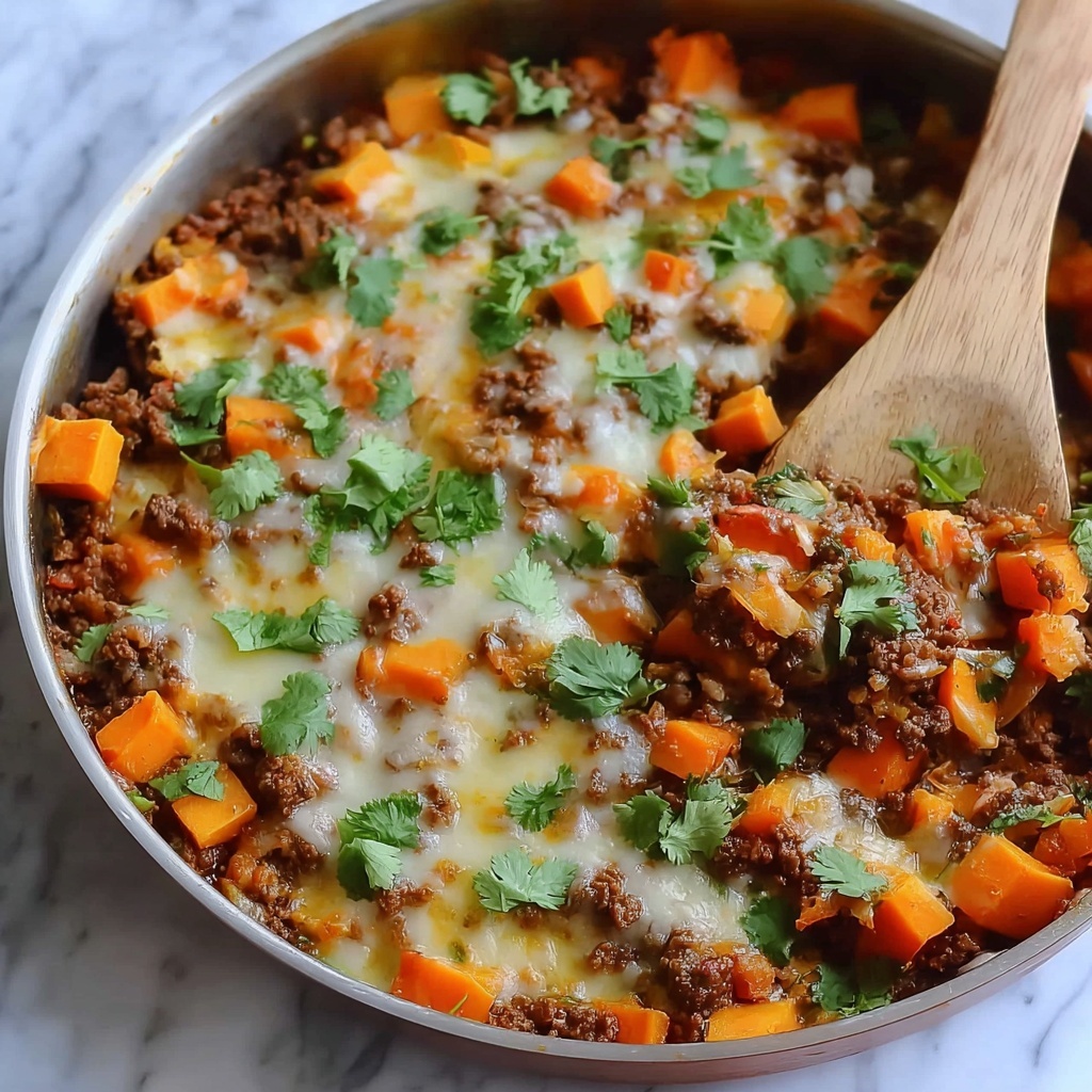 Southwest Ground Beef and Sweet Potato Skillet Recipe - Recipe Image