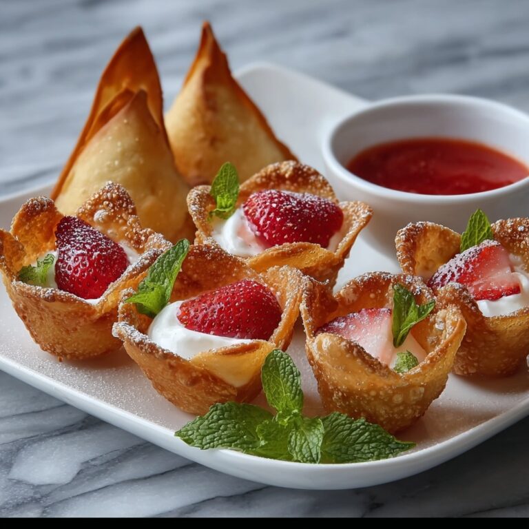 Deep-Fried Strawberry Cheesecake Stuffed Wonton Bites Recipe