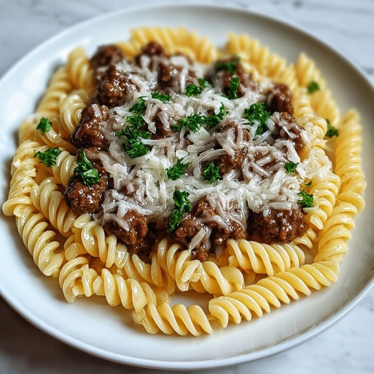 Beef and Rotini in Garlic Parmesan Sauce Recipe
