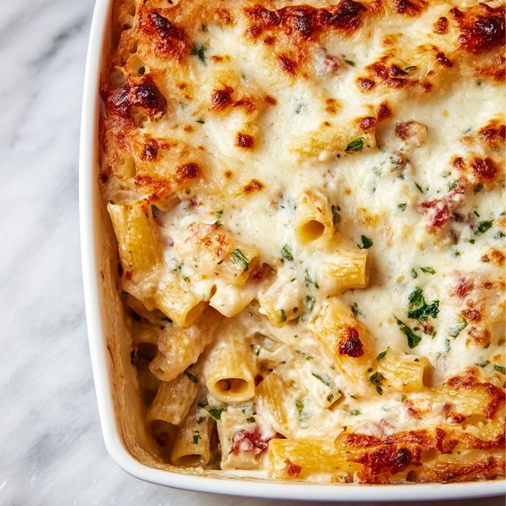 Cheesy Chicken and Spinach Pasta Bake Recipe - Recipe Image