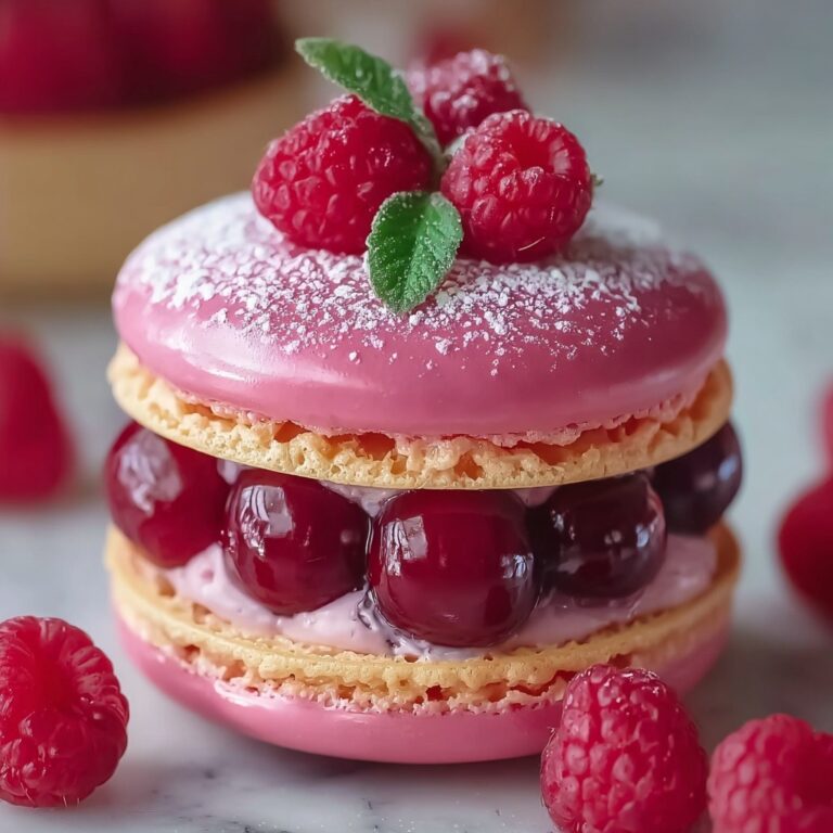 Ispahan-Inspired Macaron Cake with Fresh Lychees & Raspberries Recipe