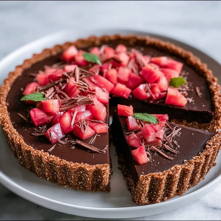 Roasted Rhubarb Chocolate Tart Recipe