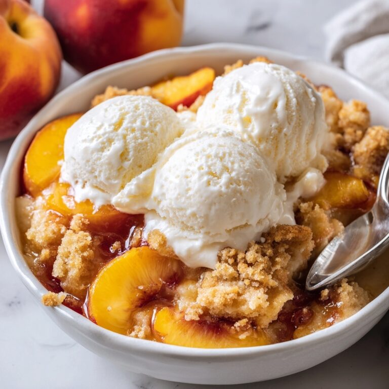 Peach Cobbler with Vanilla Ice Cream Recipe